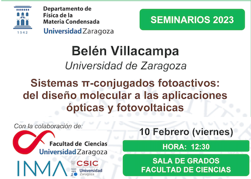 Seminario del Departamento de Física de la Materia Condensada: Belén Villacampa