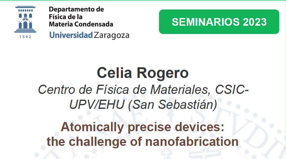 Seminarios del Departamento de Física de la Materia Condensada: Celia Rogero