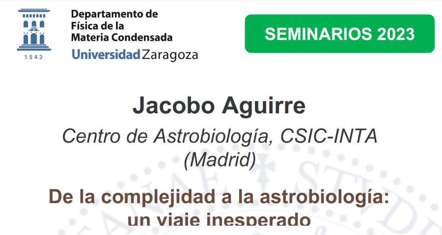 Seminars of the Department of Condensed Matter Physics: Jacobo Aguirre
