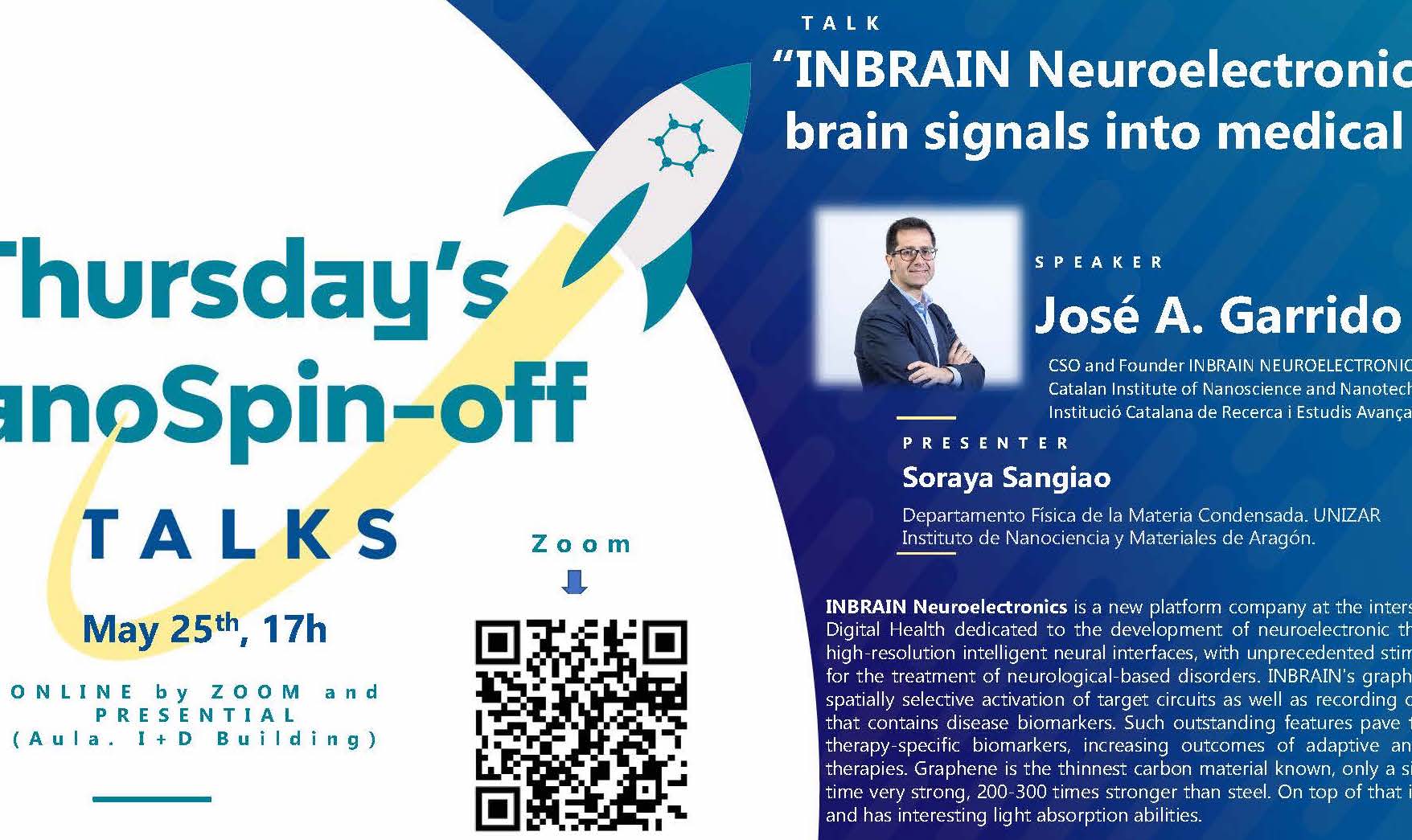 Thursday’s NanoSpin-off Talk: INBRAIN NEUROELECTRONICS