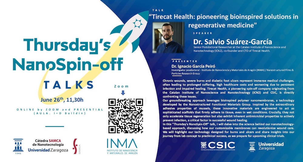 Thursday’s NanoSpin-off Talks: Salvio Suárez, from TIRECAT HEALTH