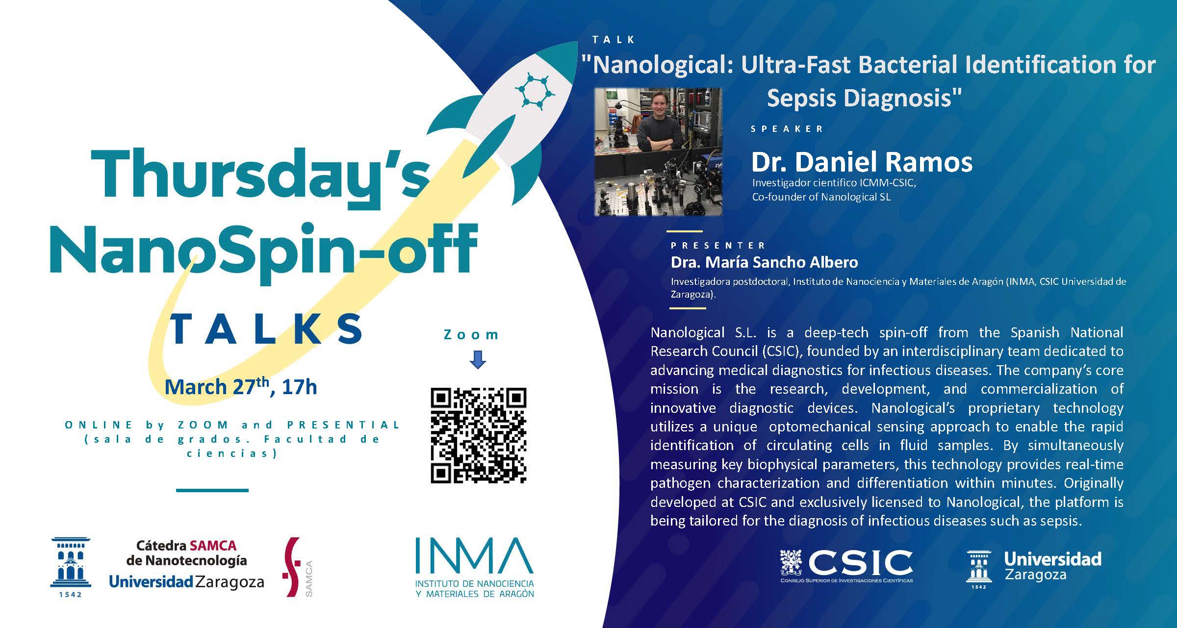 Thursday’s NanoSpin-off Talks: Daniel Ramos, de Nanological