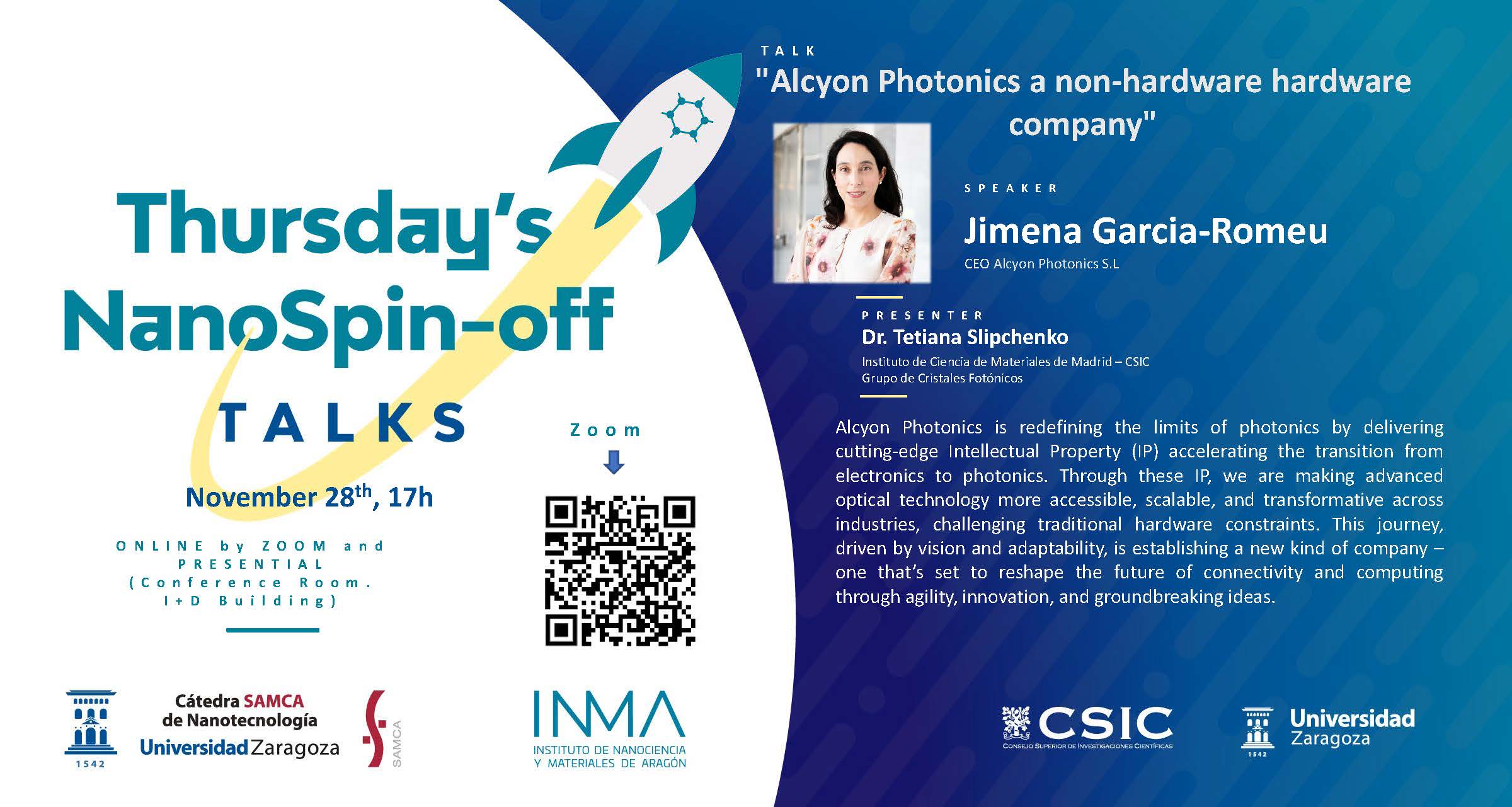 Thursday’s NanoSpin-off Talks: Jimena García Arnau