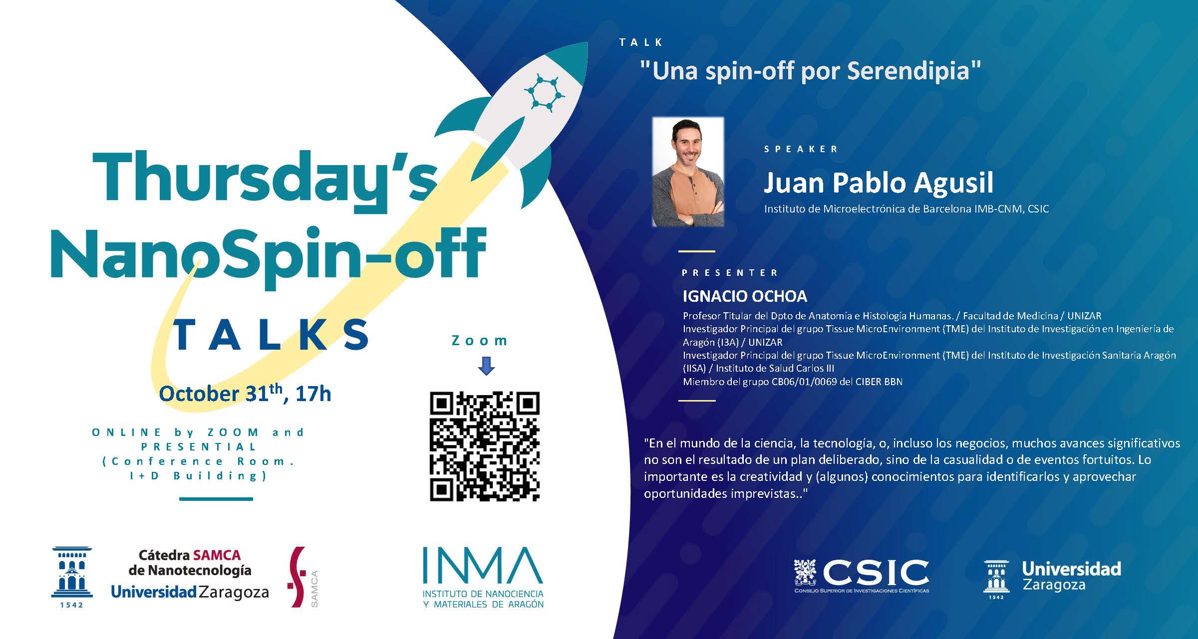 “Thursday´s NanoSpin-off Talks”: Juan Pablo Agusil